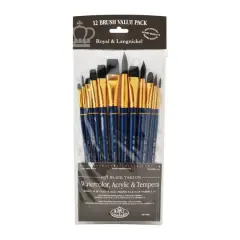 Royal & Langnickel&reg; Zip N' Close Black Taklon Brush Set