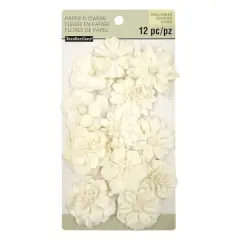 Assorted White Paper Flower Embellishments By Recollections&trade;