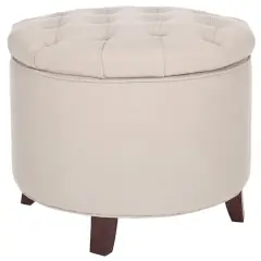 Amiela Tufted Ottoman in Beige