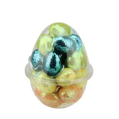 Set of 25 Multicolor Sequined Spring Easter Egg Ornaments