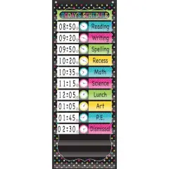 Chalkboard Brights 14 Pocket Daily Schedule Pocket Chart