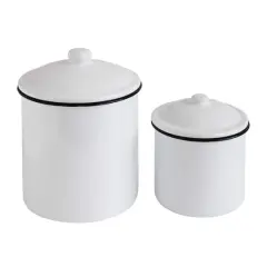Hello Honey&reg; White Enameled Canisters