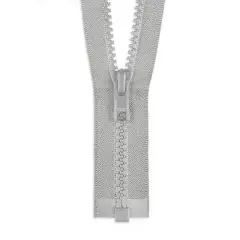 YKK 36" Chrome Gray #5 Plastic Vislon Open End Zipper