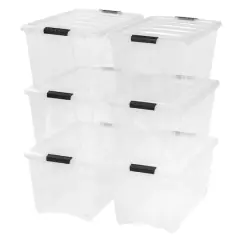 Iris&reg; Clear Stack & Pull&trade; Storage Tote, 6 Pack