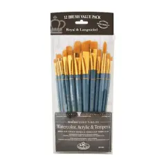 Royal & Langnickel&reg; Zip N' Close Gold Taklon Brush Set