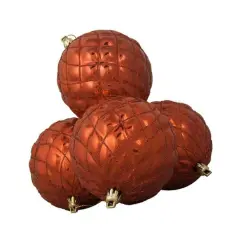 4ct Shiny Orange Diamond Shatterproof Ball Ornaments