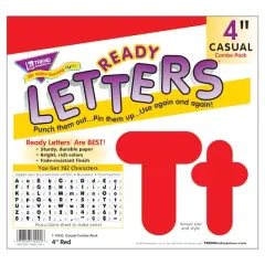 Trend Enterprises&reg; 4" Casual Combination Ready Letters&reg;, 6 Packs Apple Red