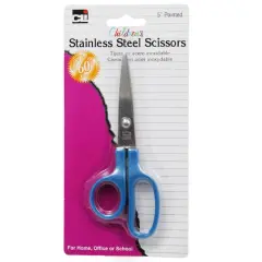 5" Pointed Tip Assorted Colors Children's Scissors, Pack of 24