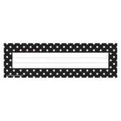 Black Polka Dots Flat Name Plates