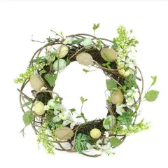 20" Spring Floral & Easter Egg Wreath