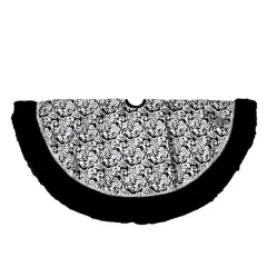 48" Black & Silver Ruffle Trim Tree Skirt