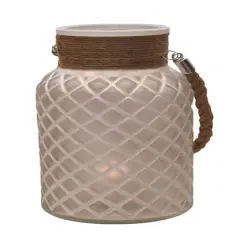 10" Diamond Texture Pillar Candle Holder Lantern