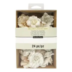 White Mulberry Printed Paper Flower Embellishments by Recollections&trade;