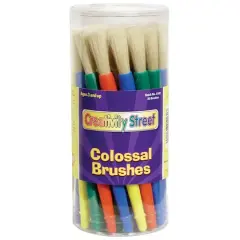 Round Natural Bristle Colossal Brushes, 30 Pack