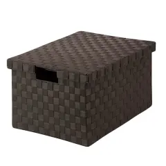 Honey Can Do Espresso Large Woven File Box