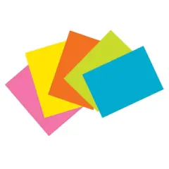 Super Bright UnruledIndex Cards, 4" x 6", 6 Packs