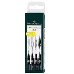Faber-Castell&reg; PITT&reg; Artist Black Pen Set, 4 Piece
