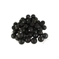 60ct Jet Black Shatterproof 4-Finish Ball Ornaments