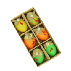 Set of 6 Bright Decorative Jute Burlap Spring Easter Egg Ornaments
