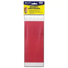 C-Line&reg; DuPont&trade; Tyvek&reg; Security Wristbands, Pack of 100 Red