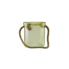 6.5" Lemonade Yellow Hand Blown Bubble Glass Hurricane