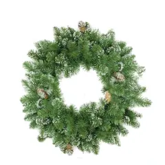 24" Frosted Mixed Pine with Pinecones Artificial Wreath