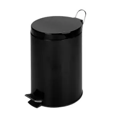 Honey Can Do Matte Black Stainless Steel 12L Step Trash Can