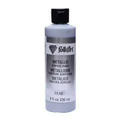 FolkArt&reg; Metallic Acrylic Paint, 8 oz. Silver