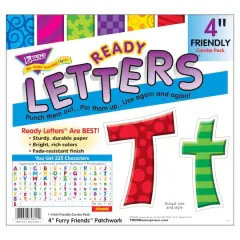 Trend Enterprises Patchwork Furry Friends&reg; 4" Friendly Uppercase/Lowercase Combo Pack Ready Letters&reg;
