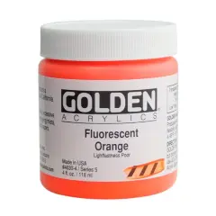 Golden&reg; Fluorescent Acrylic Color 4oz. Fluorescent Orange