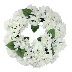 22" Cream & Green Hydrangea Floral Wreath