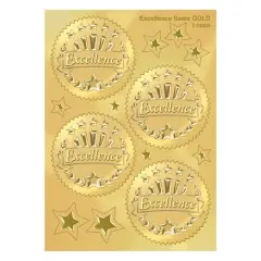 Trend Enterprises Gold Excellence Award Seals Stickers, 6 Packs