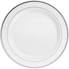 10.3" Round Banquet Plates with Silver Trim by Celebrate It&trade;, 10ct.