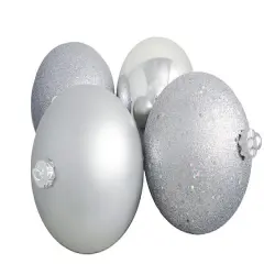 4ct Silver Splendor Shatterproof 4-Finish Ball Ornaments