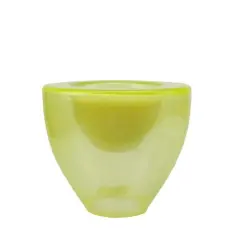 5.25" Lime Green Glass Votive Candle Holder with Wax Candle
