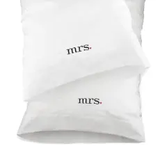 Hortense B. Hewitt Co. Pillowcase Set, Mrs. & Mrs.