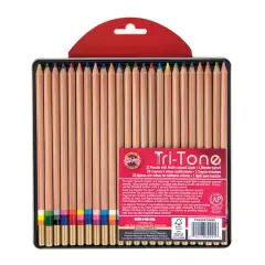 Koh-I-Noor Tri-Tone&reg; Colored Pencil 24 Color Tin Set