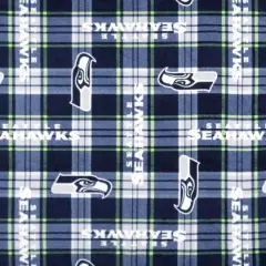 Seattle Seahawks Plaid NFL Fleece by Fabric Traditions