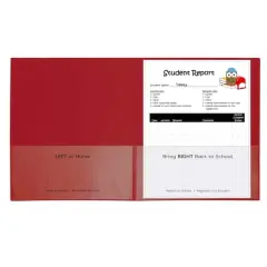 C-Line&reg; Classroom Connector&trade; School-To-Home Folders, Box of 25 Apple Red