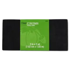 3" Black Knit Elastic - 2 Yards