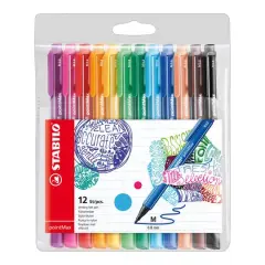 Stabilo&reg; PointMax 12 Color Writing Felt Pen Wallet Set