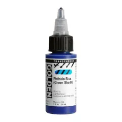 Golden&reg; High Flow Acrylics, 1oz. Transparent Phthalo Blue (Green Shade)