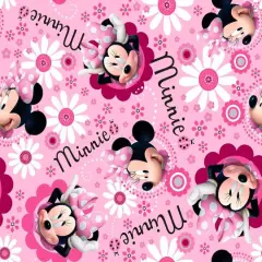 Disney&reg; Minnie Face And Flower Toss Fleece Fabric