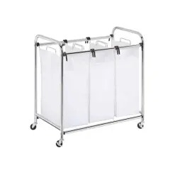 Honey Can Do 32" White & Chrome Heavy Duty Triple Sorter