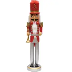 14" Wooden Nutcracker with Horn