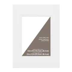 9" x 12" Double Mat By Studio D&eacute;cor&reg;, 6" x 8" Opening White