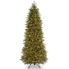 6.5 Ft. Pre-Lit Feel Real&reg; Jersey Fraser Fir Pencil Slim Artificial Christmas Tree, Clear Lights