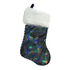 19" Peacock Shimmer Christmas Stocking