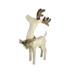 37" Pre-lit Sisal Standing Reindeer Yard Decoration