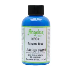 Angelus&reg; Neon Leather Paint, 4oz. Bahama Blue